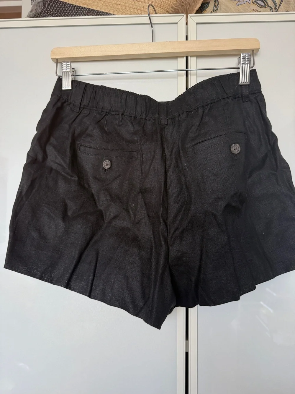 J. Crew Black High-Waist Linen-Blend Shorts - NWT